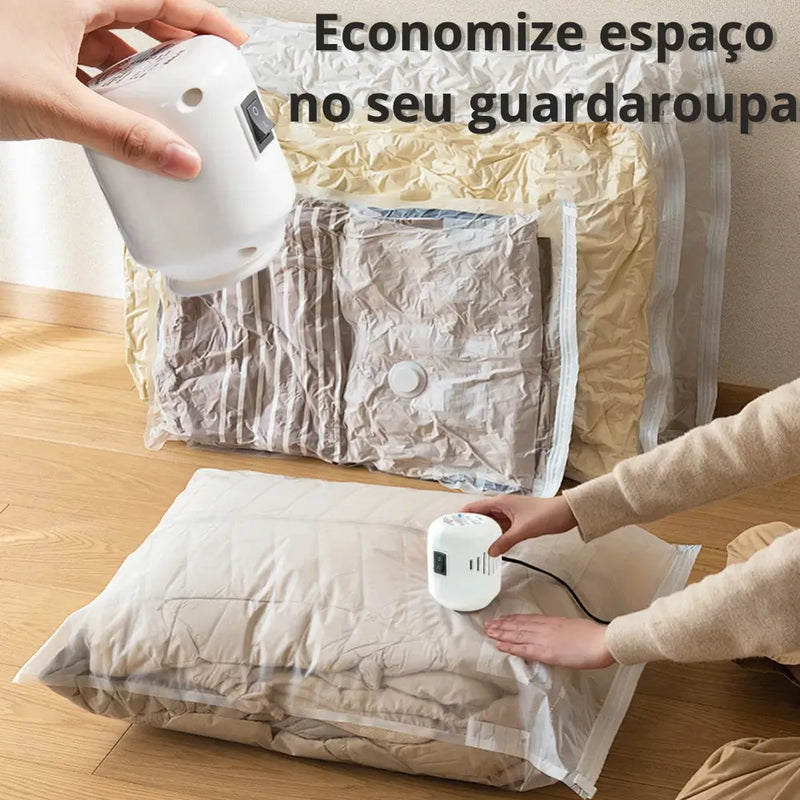 Saco Organizador a Vácuo com Bomba Elétrica - VacuMax | Mais Espaço, Mais Proteção