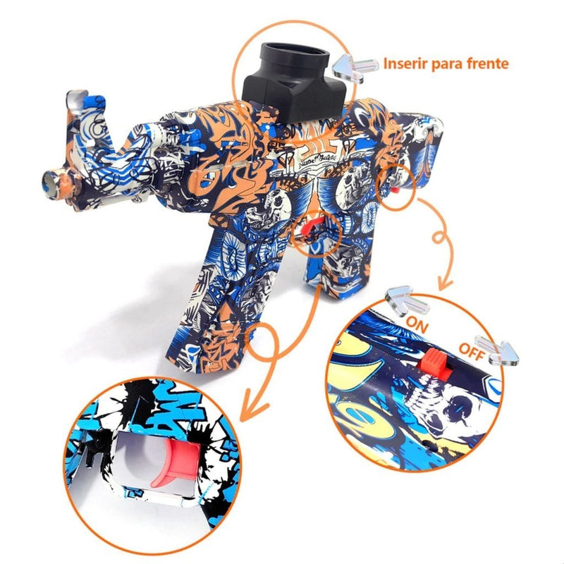 Lançador de Bolas de Gel Recarregável | Diversão Segura e Sem Sujeira